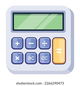 A flat icon of digital calculator 