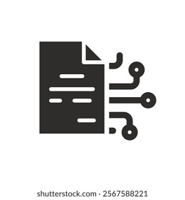 flat icon of digital document, it file data,vector illustration isolated on white background