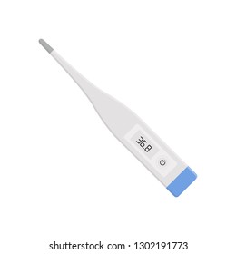 Flat icon digital thermometer isolated on white background. Vector illustration.