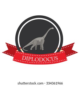 flat icon dinosaur Diplodocus