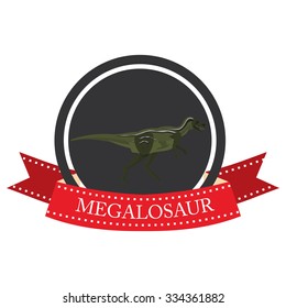 flat icon dinosaur megalosaur