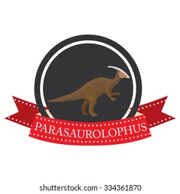 flat icon dinosaur parasaurolophus