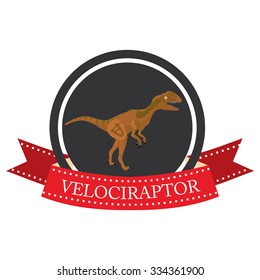 flat icon dinosaur VelociRaptor