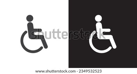 Flat icon of Disaility, disability icon or disability info graphics element or disability accessibility icon or physically disabled people icon. Priority Symbols for Disabled Passenger, Human mobility