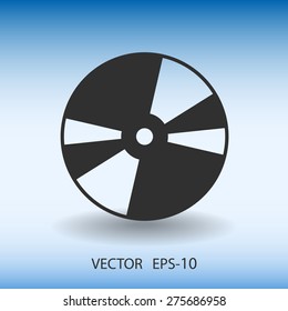 Flat  icon of  disc