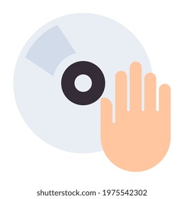 Flat icon of disc player or dj vector design