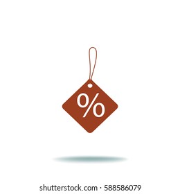 Flat icon. A discount.