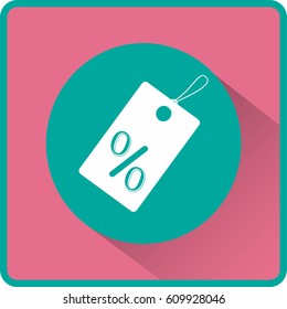 Flat icon. A discount.
