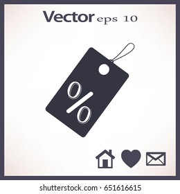 Flat icon. A discount.