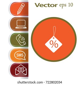 Flat icon. A discount.