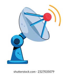 Flat icon of dish antenna 