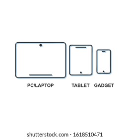 Flat icon display website or app collection vector