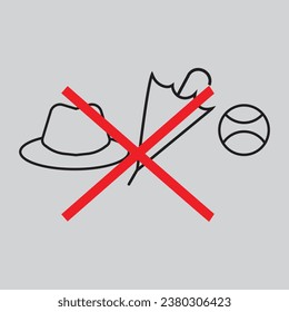 Flat icon  Do not leave personal belongings on the table solated on gray background. Vector illustration.