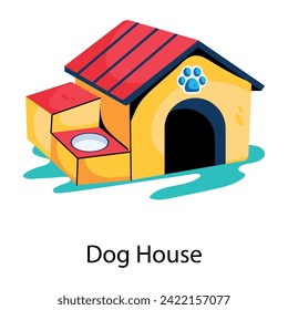 Here’s a flat icon of a dog house 
