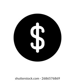 A flat icon of a dollar coin for US currency and transactions