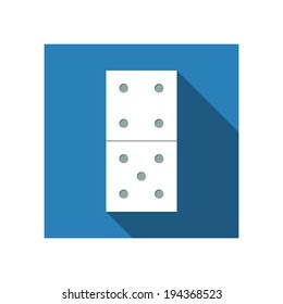 Flat icon domino with long shadow