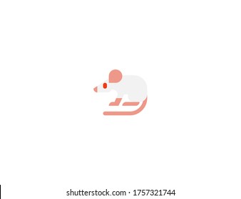 Mouse vector flat icon. Dormouse, Mice, Rodent, Rat vector. Isolated mouse emoji illustration 