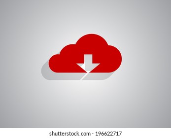 Flachsymbol der Download-Cloud