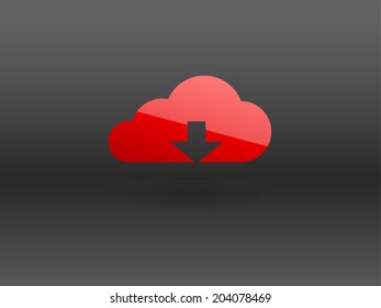 Flat icon of download cloud