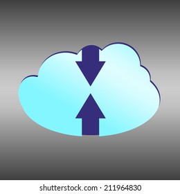 Flat icon of download cloud