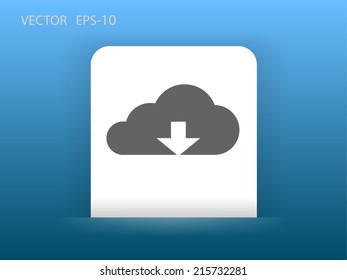Flachsymbol der Download-Cloud