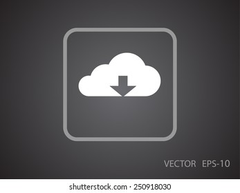 Ícone plano da nuvem de download