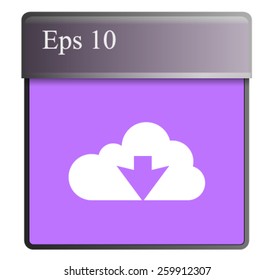 Flat icon of download cloud