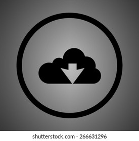Flat icon of download cloud