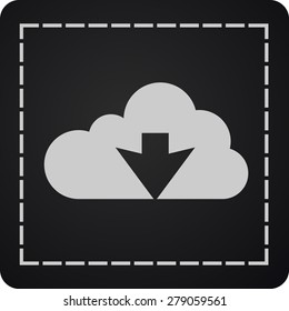 Flat icon of download cloud