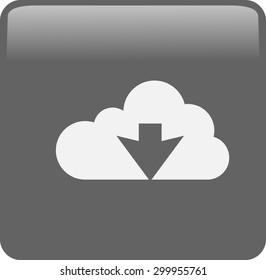 Flat icon of download cloud