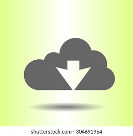 Flat icon of download cloud
