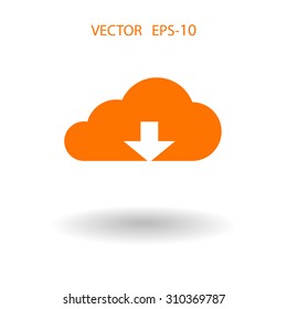 Flachsymbol der Download-Cloud
