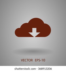 Flachsymbol der Download-Cloud
