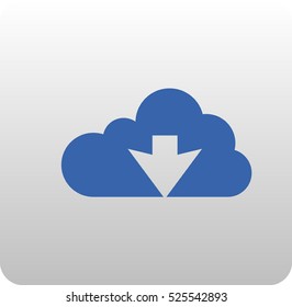 Flat icon of download cloud