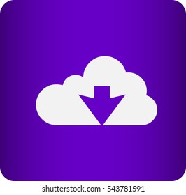 Flat icon of download cloud