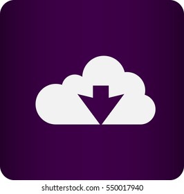 Flat icon of download cloud