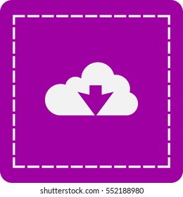 Flat icon of download cloud