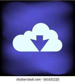 Flat icon of download cloud