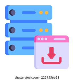 Icono plano de descarga de datos con función editable  