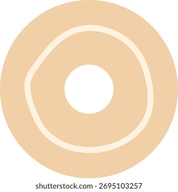 Un dibujo de icono plano de una rosquilla simple