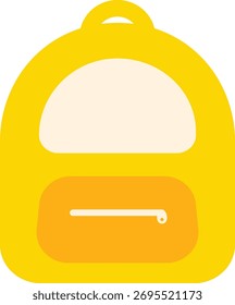 a flat icon drawing of a yellow toddler backpack