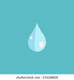 Flat Icon Drop Element. Vector Illustration Of Flat Icon Water Isolated On Clean Background. Can Be Used As Water, Drop And Blob Symbols.
