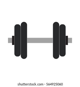 Flat icon dumbbell isolated on white background. Vector illustration.