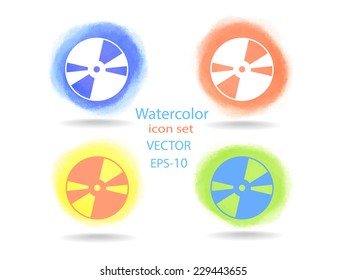 Flat  icon of DVD disc