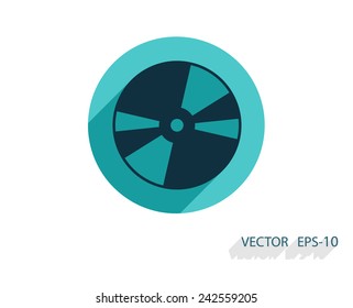 Flat  icon of DVD disc