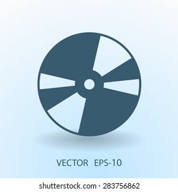 Flat  icon of DVD disc