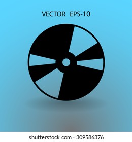 Flat  icon of DVD disc