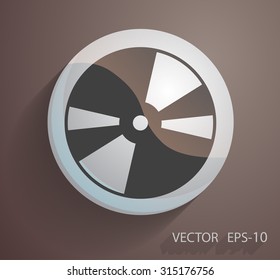 Flat  icon of DVD disc