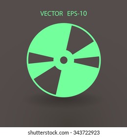 Flat  icon of DVD disc