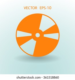 Flat  icon of DVD disc